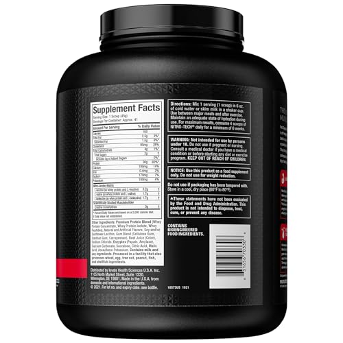 Whey Protein Powder, MuscleTech Nitro-Tech Whey Protein Isolate & Peptides, Protein MuscleTechBuy Supplements Australia