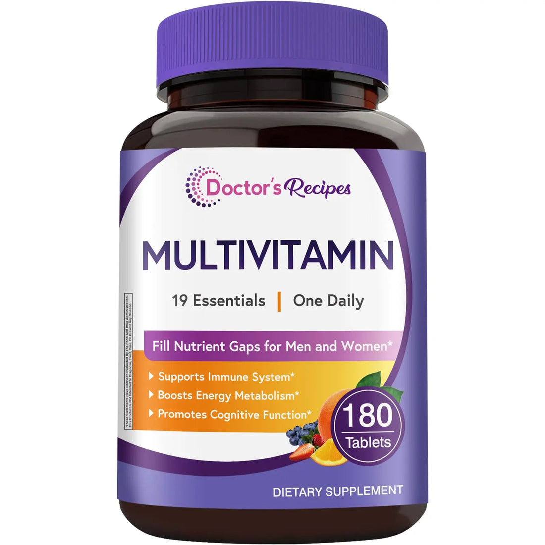 Doctor's Recipes Multivitamin for Women & Men, Immune, Energy & Brain Health Support, Vitamin A, C, D3, E, B6, B12, Folic Acid Doctor's Recipes
