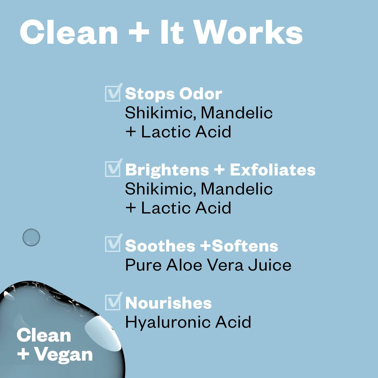 Kosas Chemistry Deodorant - Aluminium and Baking Soda Free + BO-Fighting AHA Serum that Exfoliates, Softens, and Nourishes the Skin, (Beachy Clean) KosasBuy Supplements Australia