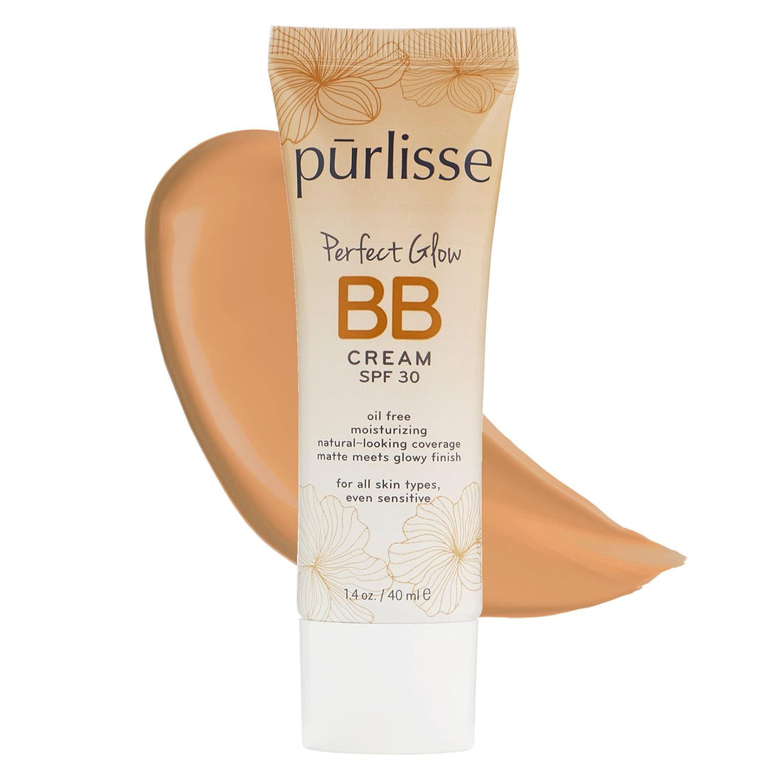 pūrlisse Perfect Glow BB Cream with SPF 30 - Matte Meets Dewy Finish - Enriched with Goji & Hawthorn Berry to Help Improve Skin Texture & Radiance - Medium Golden (1.4 oz) pūrlisseBuy Supplements Australia