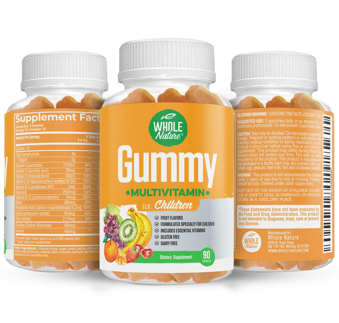 Whole Nature Kids Gummy Multivitamin - Complete Daily Essentials Childrens Vitamins and Minerals for Overall Wellness, 90 Gummies Whole NatureBuy Supplements Australia