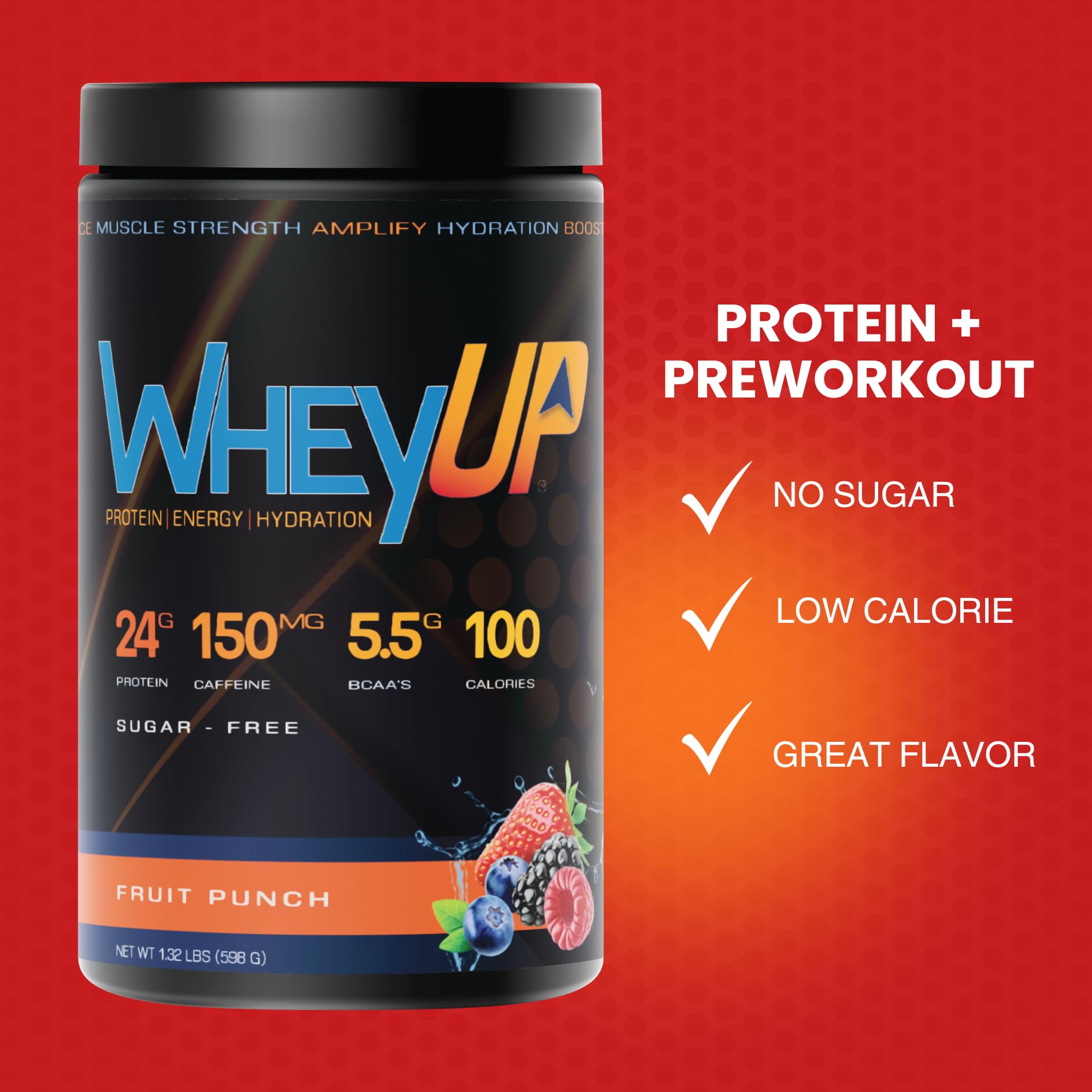 WheyUP Clear Whey Isolate Protein Powder, Blue Raspberry - 150mg Caffeine - 20 Servings WheyUPBuy Supplements Australia