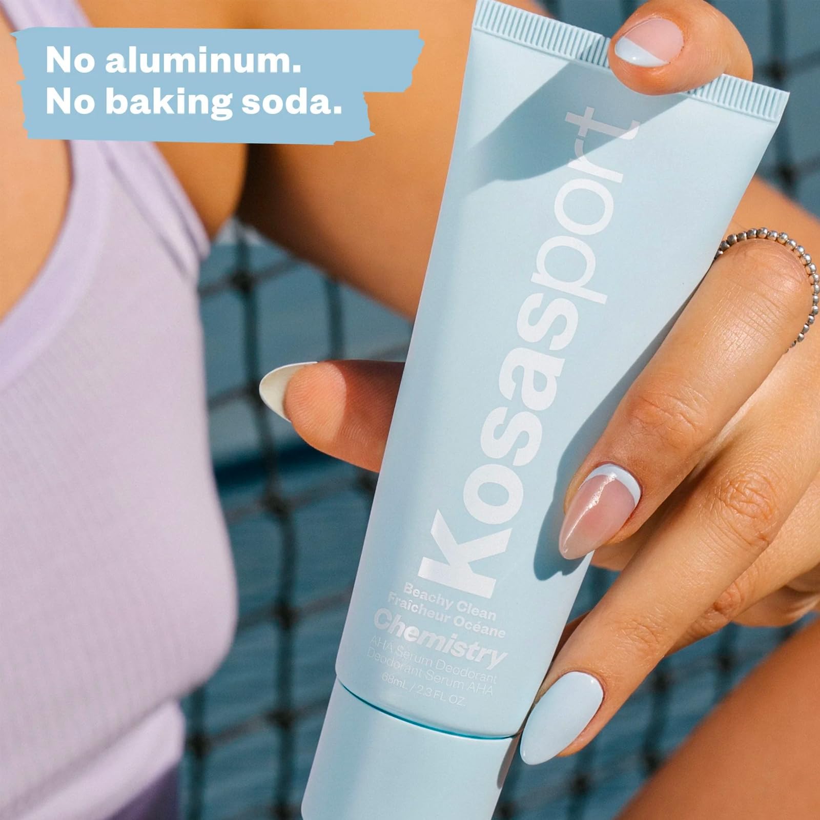 Kosas Chemistry Deodorant - Aluminium and Baking Soda Free + BO-Fighting AHA Serum that Exfoliates, Softens, and Nourishes the Skin, (Beachy Clean) KosasBuy Supplements Australia