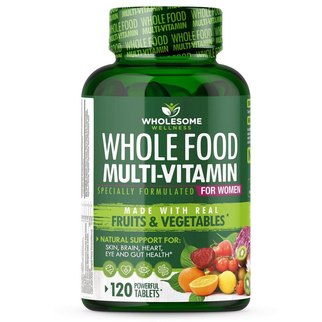 Wholesome Wellness Whole Food Multivitamin for Women - Natural Multi Vitamins, Minerals, Organic Extracts - 120 Tablets Wholesome WellnessBuy Supplements Australia