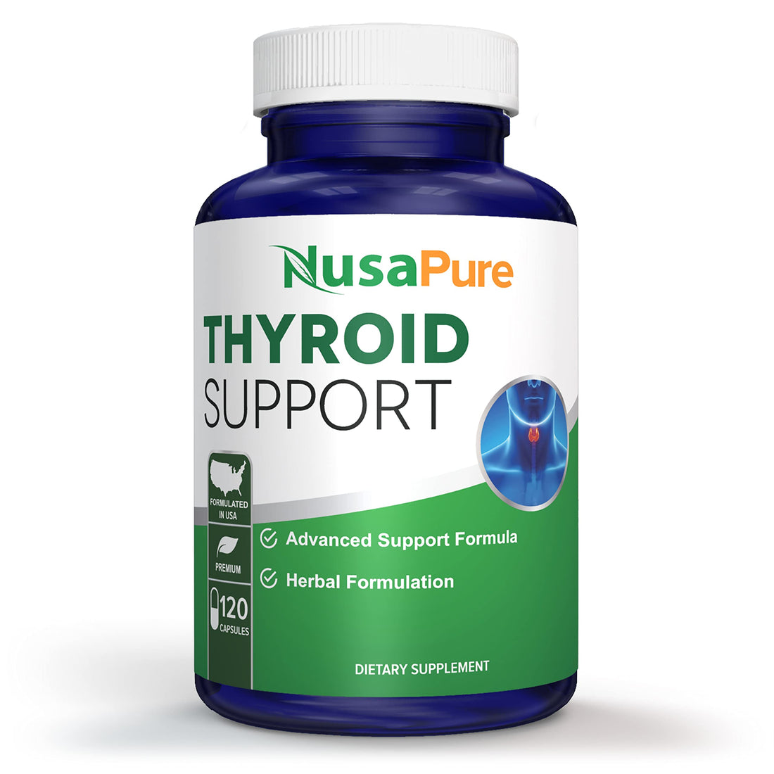 NusaPure Thyroid Support Supplement (Non-GMO) 120 caps, Ashwaganda, Iodine, Zinc, kelp, Vitamin B12, L-Tyrosine, Selenium, Copper NusaPureBuy Supplements Australia