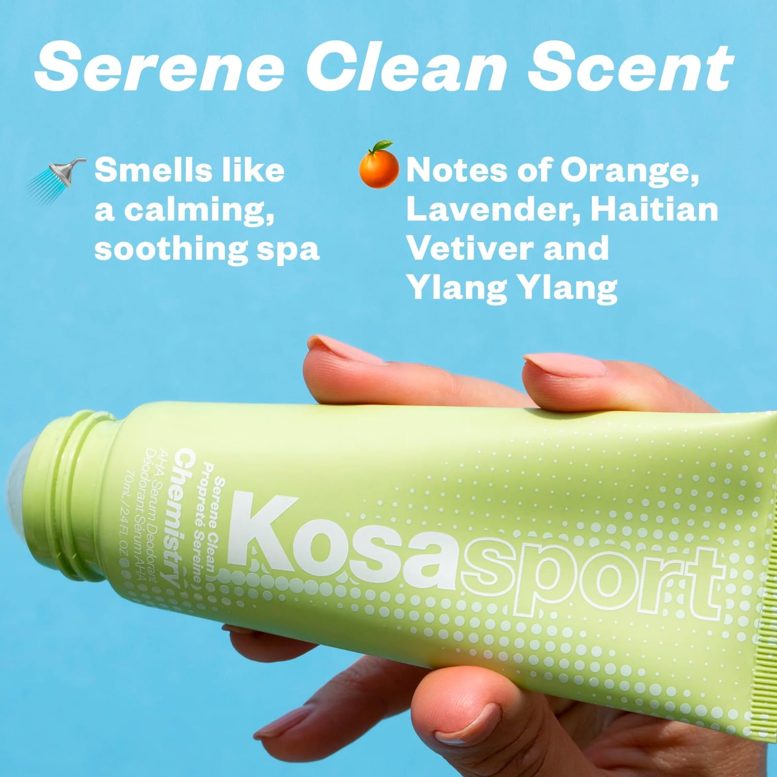 Kosas Chemistry Deodorant - Aluminium and Baking Soda Free + BO-Fighting AHA Serum that Exfoliates, Softens, and Nourishes the Skin, (Serene Clean) KosasBuy Supplements Australia