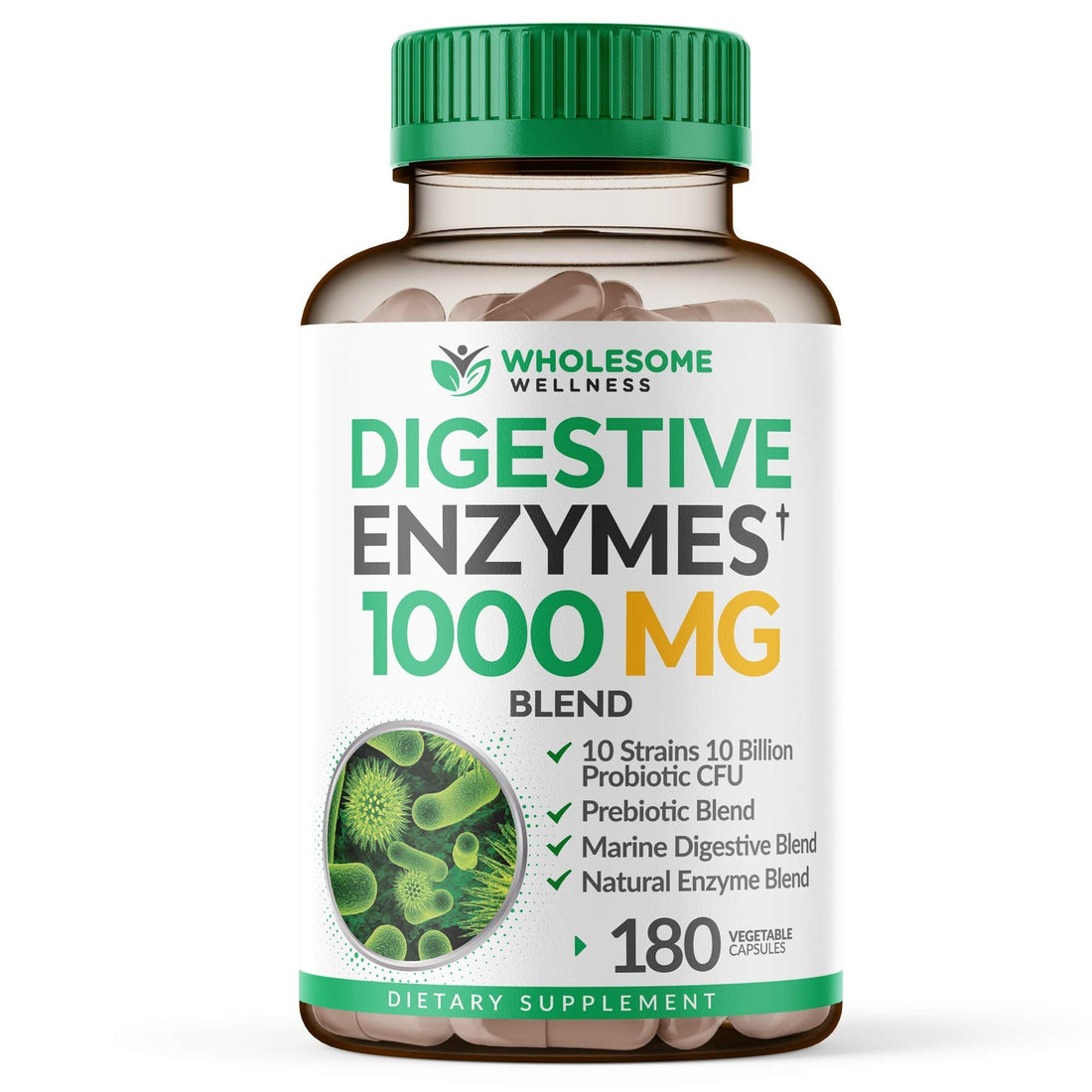 Wholesome Wellness Digestive Enzymes 1000MG Plus Prebiotics & Probioti Wholesome WellnessBuy Supplements Australia