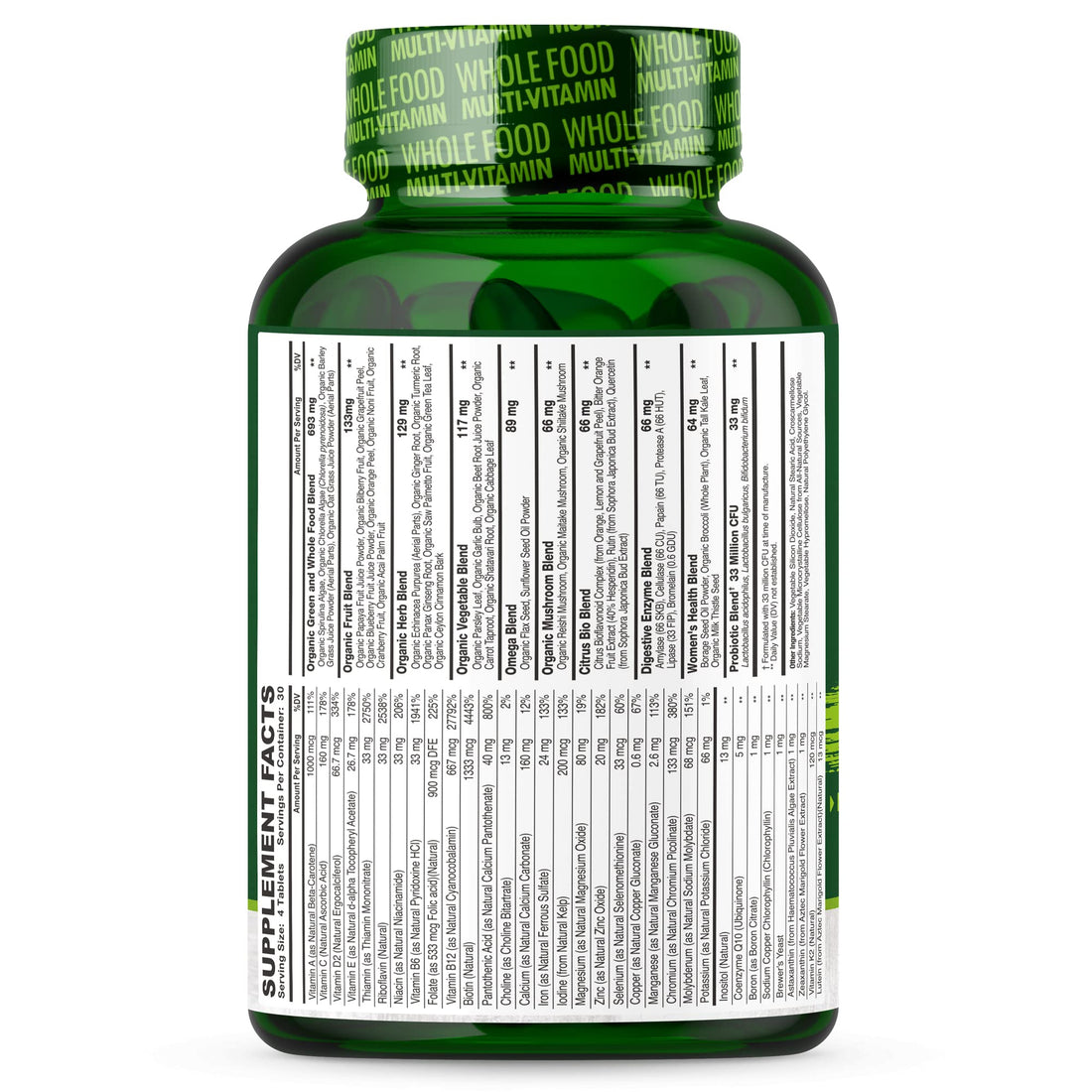 Wholesome Wellness Whole Food Multivitamin for Women - Natural Multi Vitamins, Minerals, Organic Extracts - 120 Tablets Wholesome WellnessBuy Supplements Australia